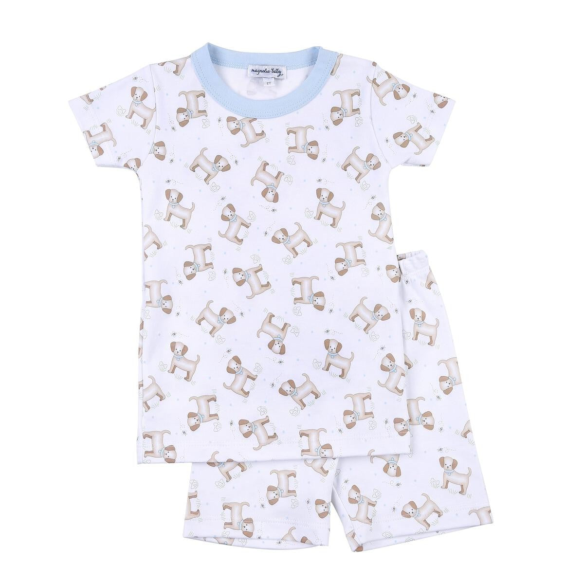 Magnolia Baby Little Boys Tiny Puppy Short Pajamas - Blue by Magnolia Baby