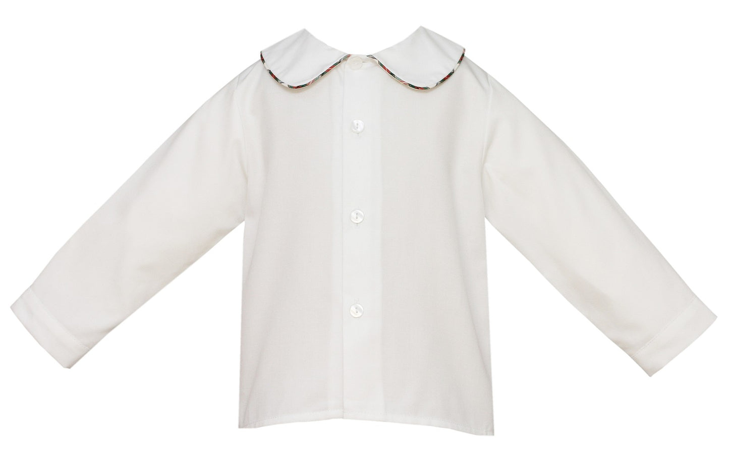 Claire & Charlie Baby / Toddler Boys Green Corduroy Longall with Shirt - Plaid Trim by Claire & Charlie