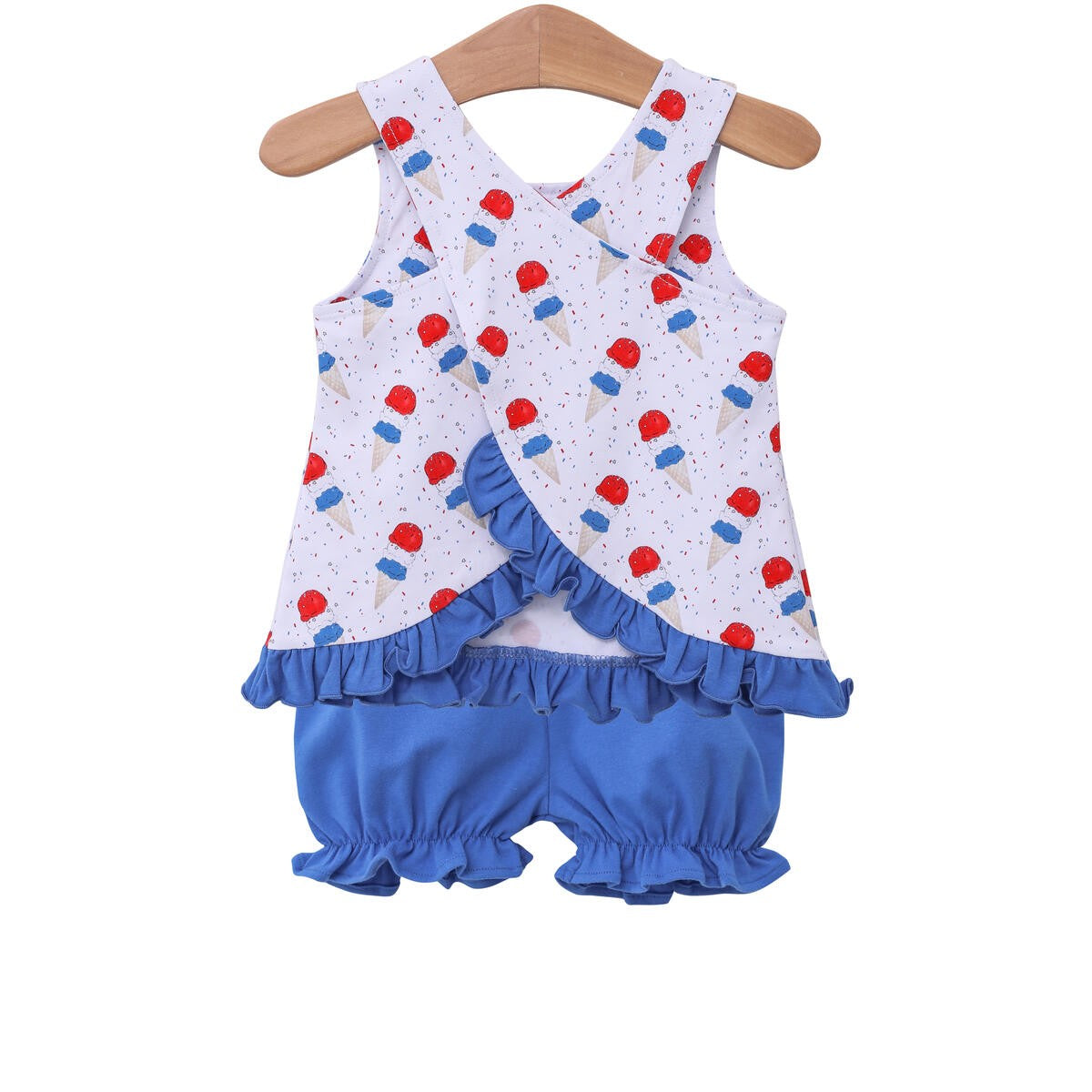 Trotter Street Kids Girls Patriotic Ice Cream Bloomers Set by Trotter Street Kids