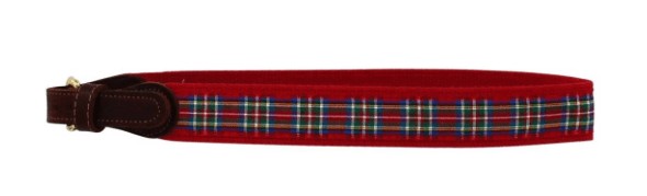 J. Bailey Boys Novelty Belt - Red & Green Stewart Holiday Plaid