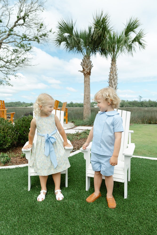 Bailey Boys Dressy Shorts Set - Blue Micro Check
