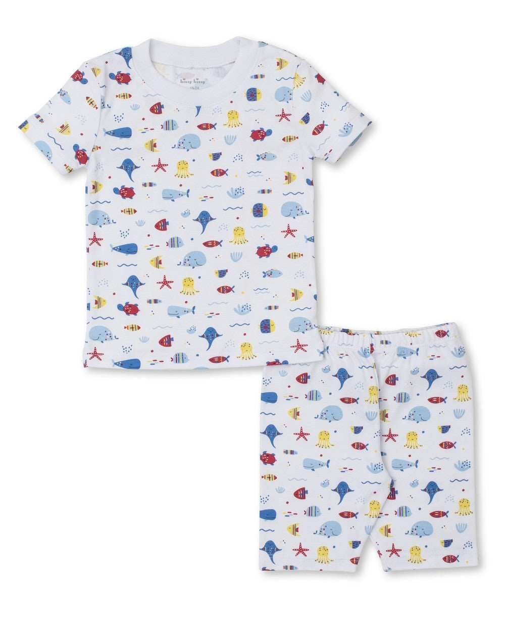 Kissy Kissy Boys Short Pajamas - Blue Sea Life Fun