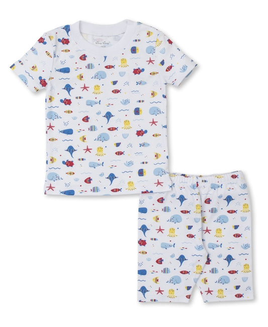 Kissy Kissy Boys Short Pajamas - Blue Sea Life Fun