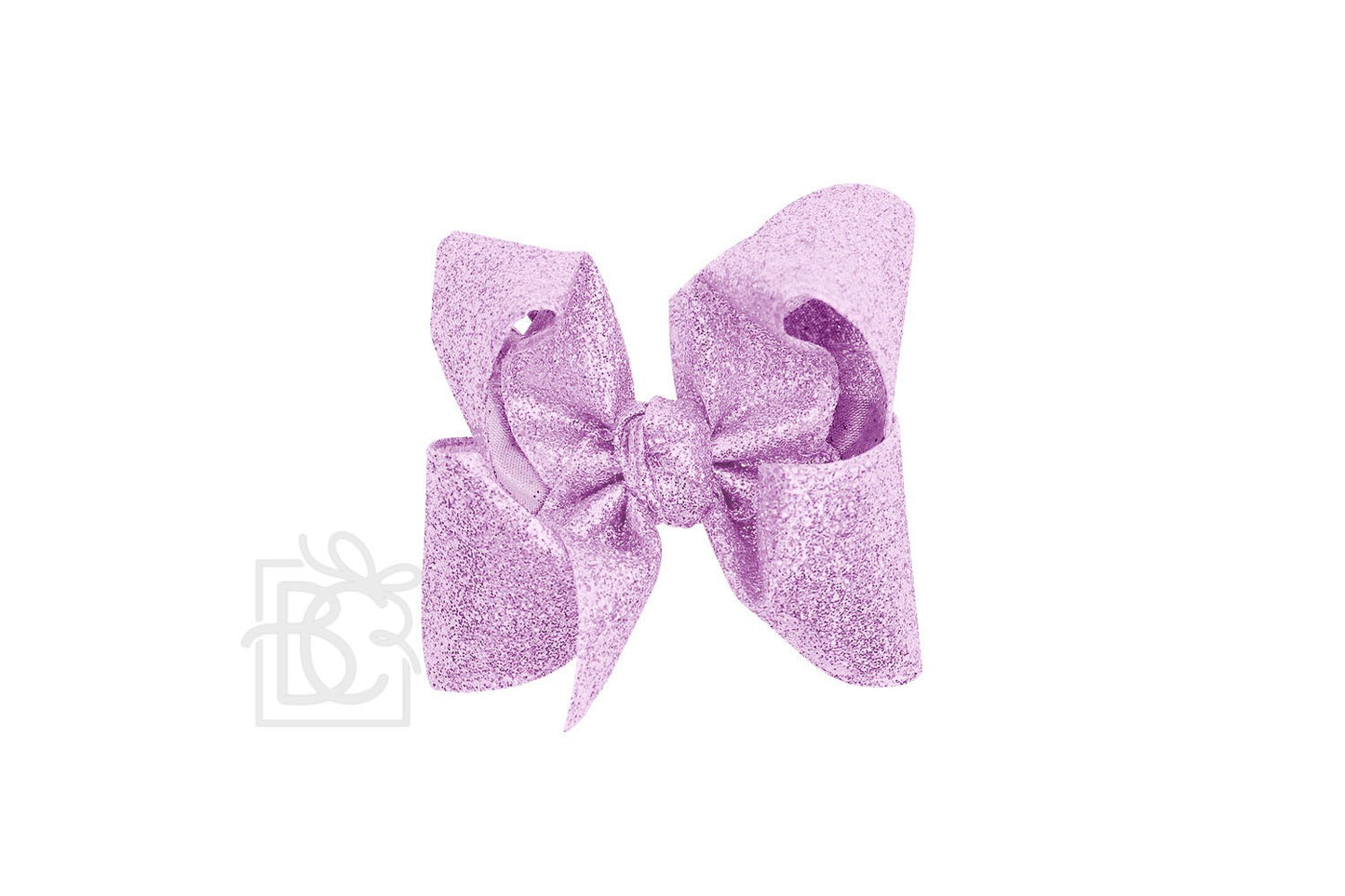 Beyond Creations Girls Hair Bow on Clip - Gum Drop Glitter Metallic Ribbon - Light Orchid