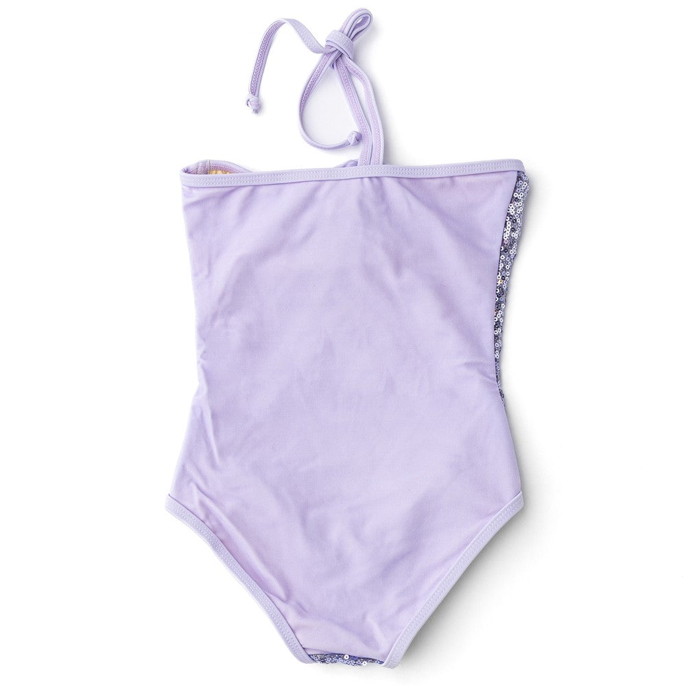 Shade Critters Girls One Piece Swimsuit - Purple Sequins