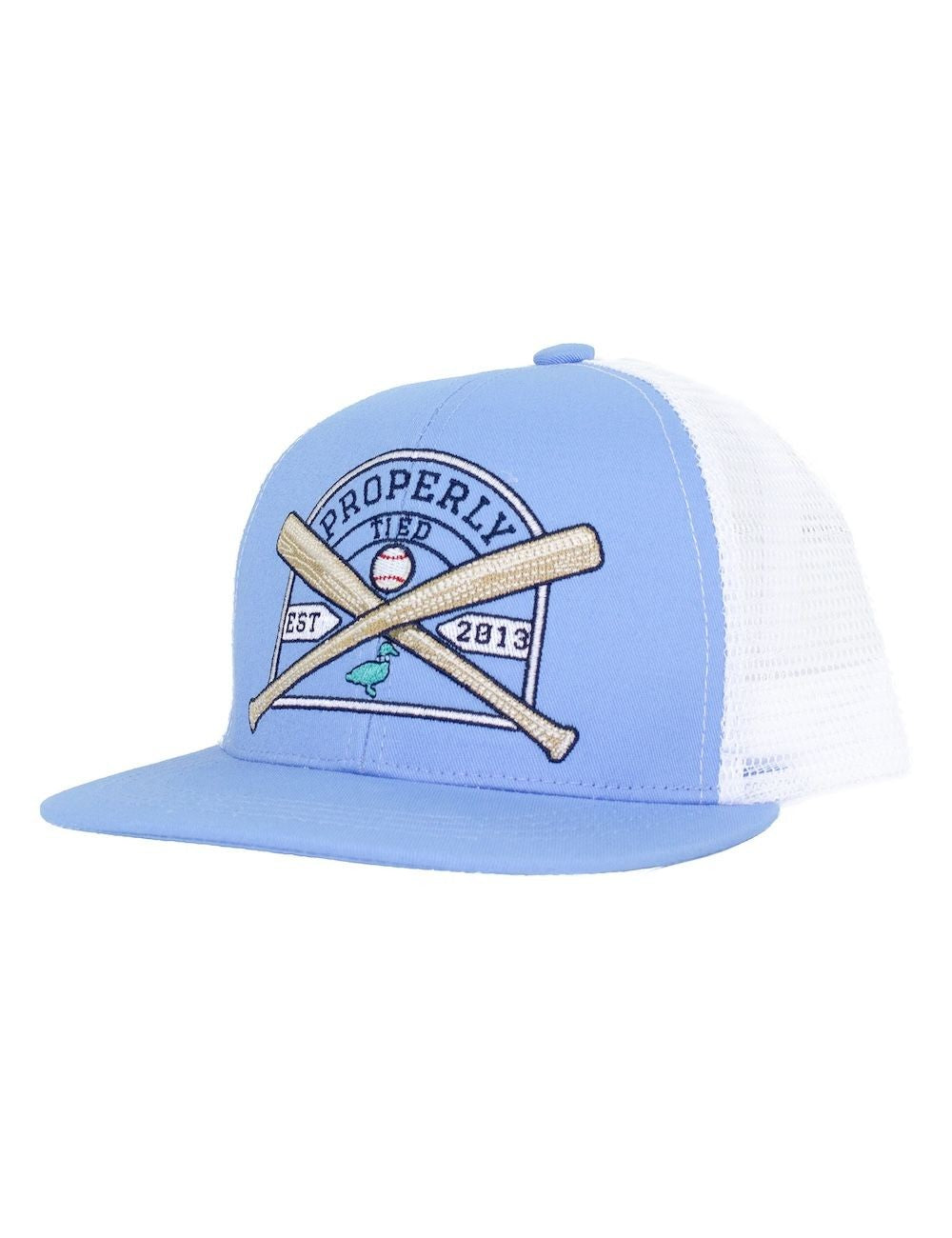 Properly Tied Boys Trucker Hat - Blue Baseball Shield