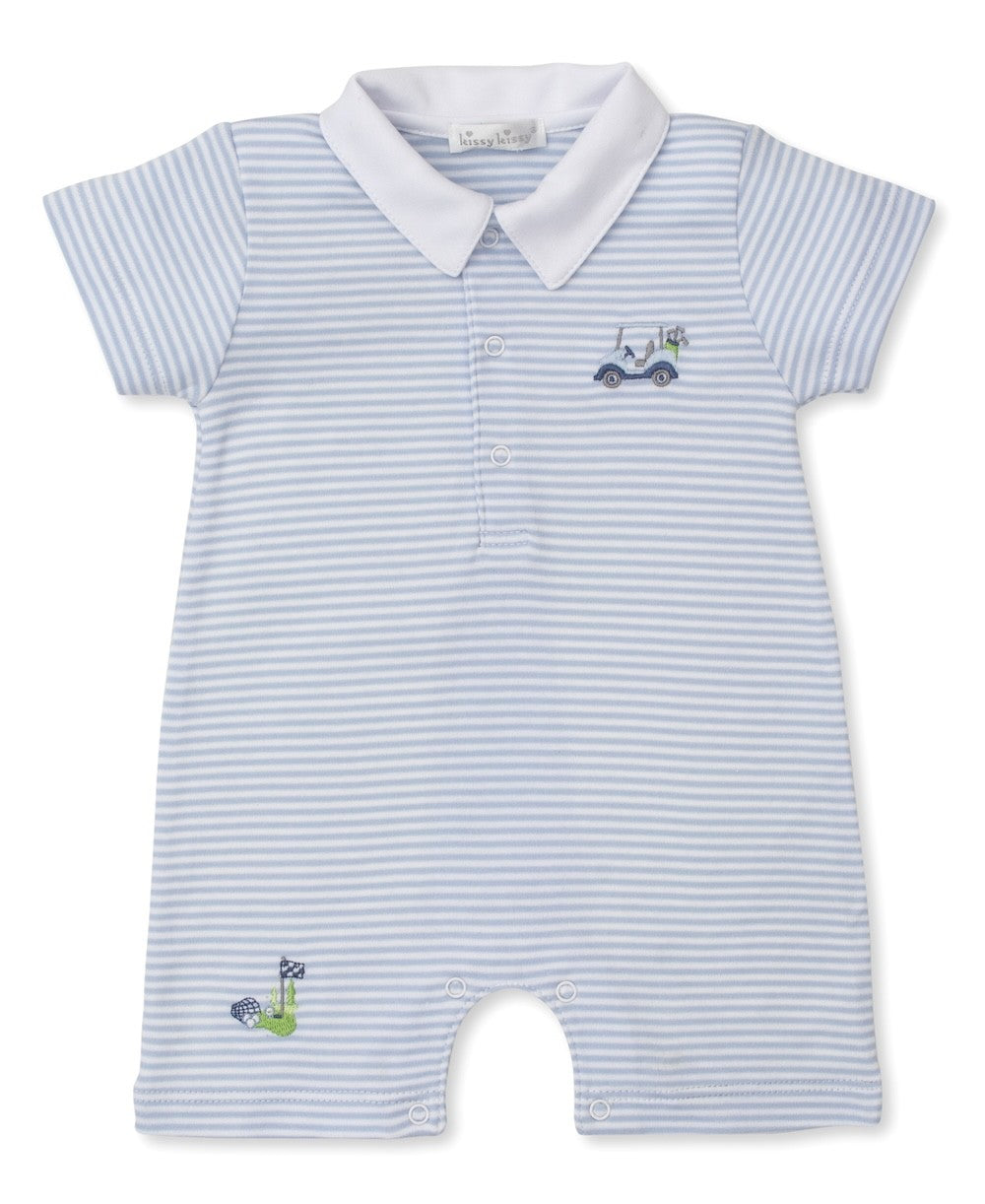 Kissy Kissy Baby Boys Blue Stripe Golf Club Romper