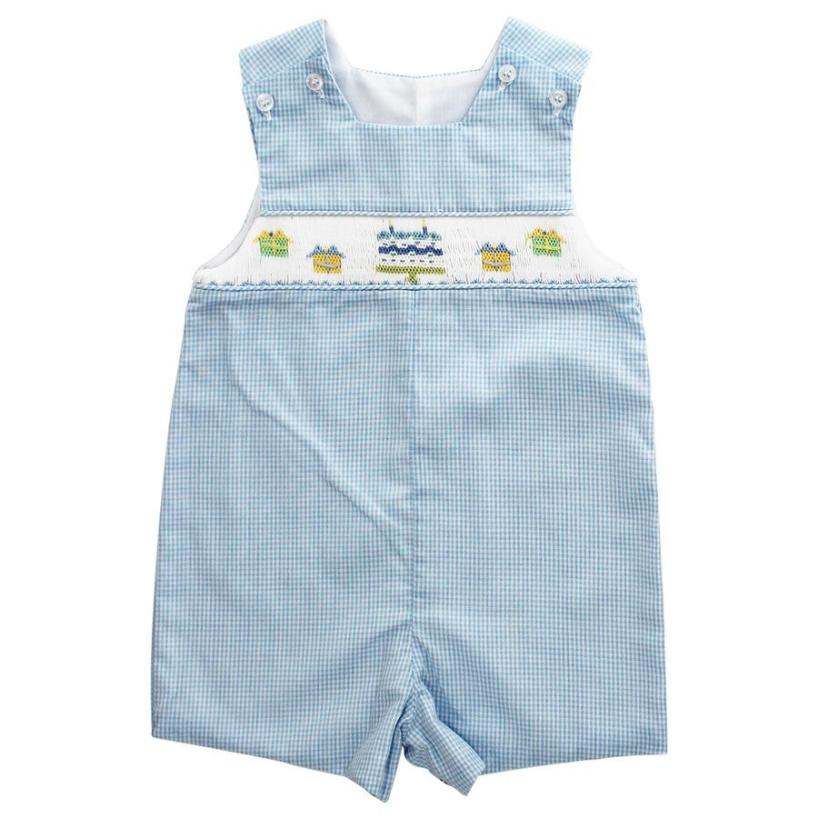 Bailey Boys Blue Smocked Happy Birthday Jon Jon by Bailey Boys