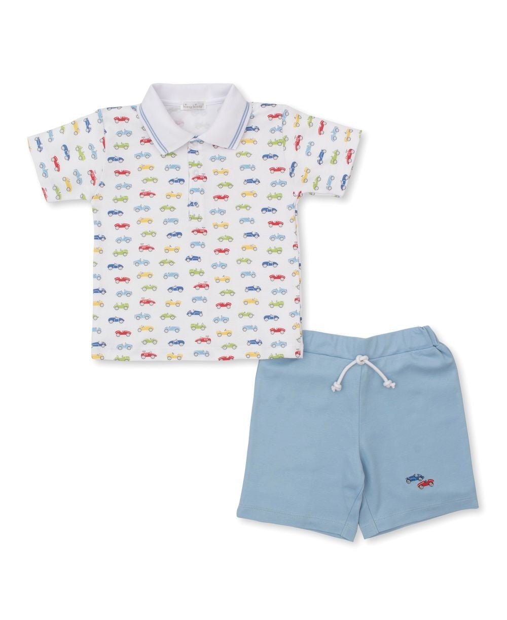 Kissy Kissy Toddler Boys Blue Car Central Shorts Set