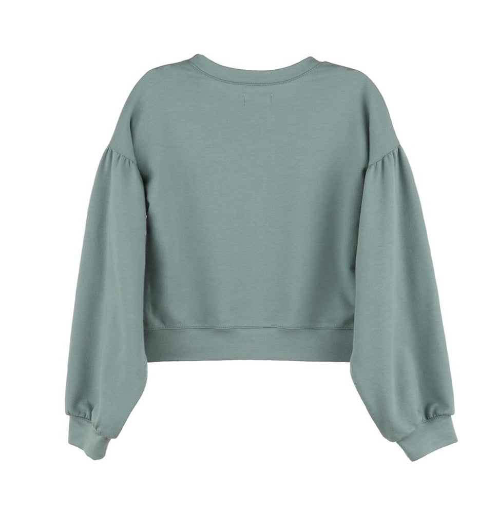 Luli & Me Gabby Girls Lily Sweater Top - Sage Green