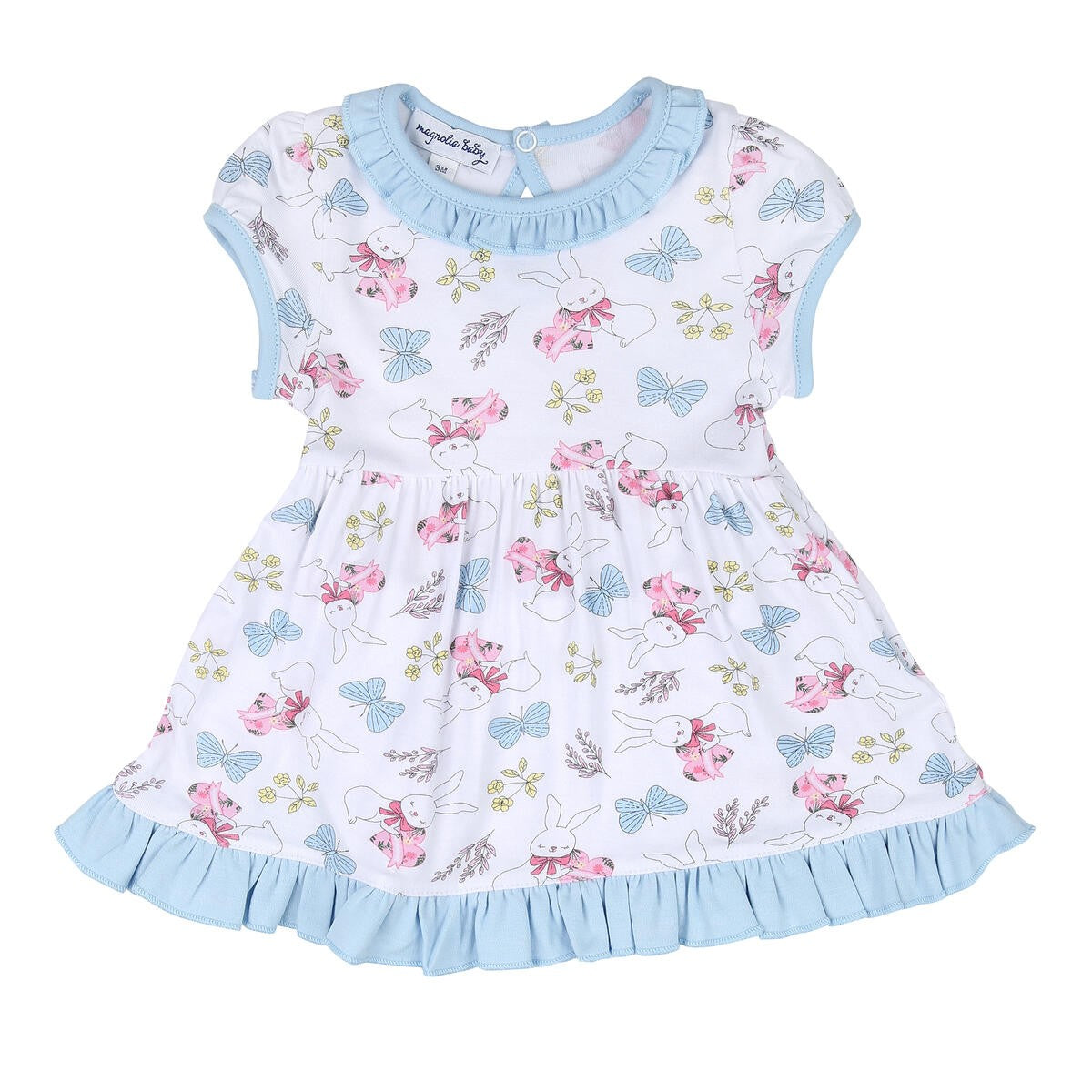 Magnolia Baby Girls Blue Bunny Love Printed Dress by Magnolia Baby