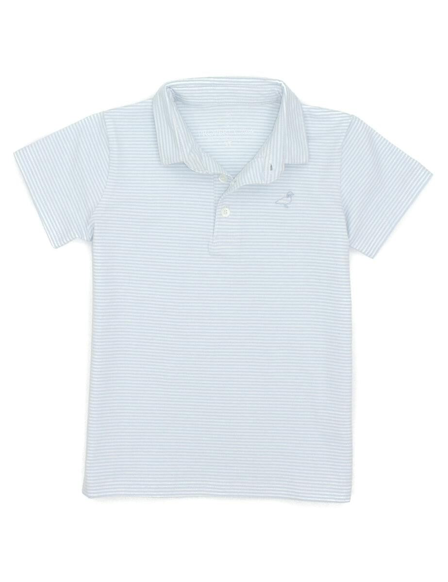 Properly Tied Boys Jackson Polo Shirt - Powder Blue Stripe by Properly Tied