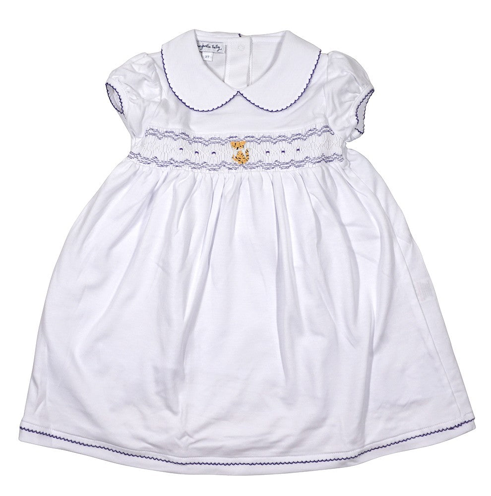 Magnolia Baby Little GIrls White Dress Smocked Tiny Tiger