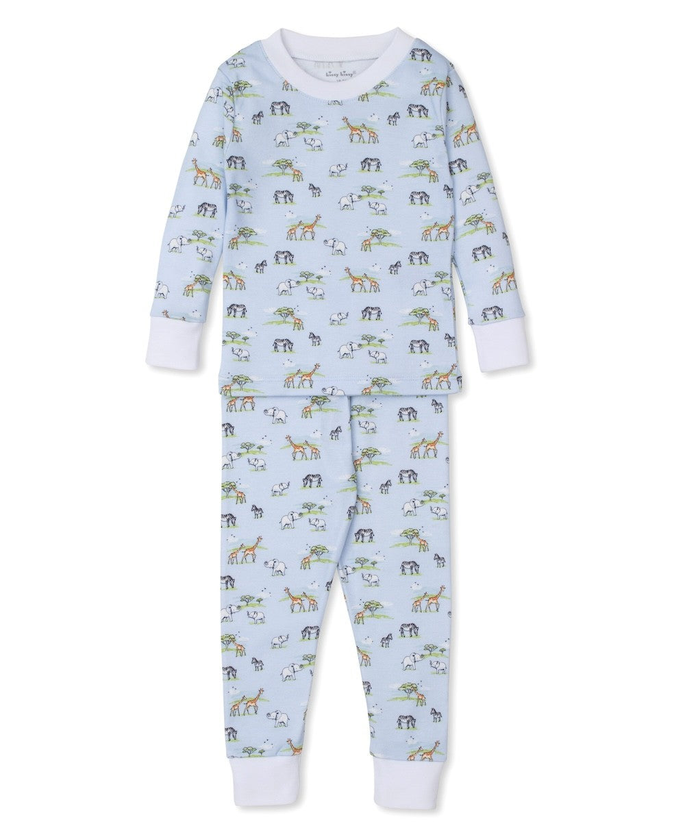 Kissy Kissy Boys Snug Fit Long Pajamas - Blue Jungle Animals Oasis by Kissy Kissy