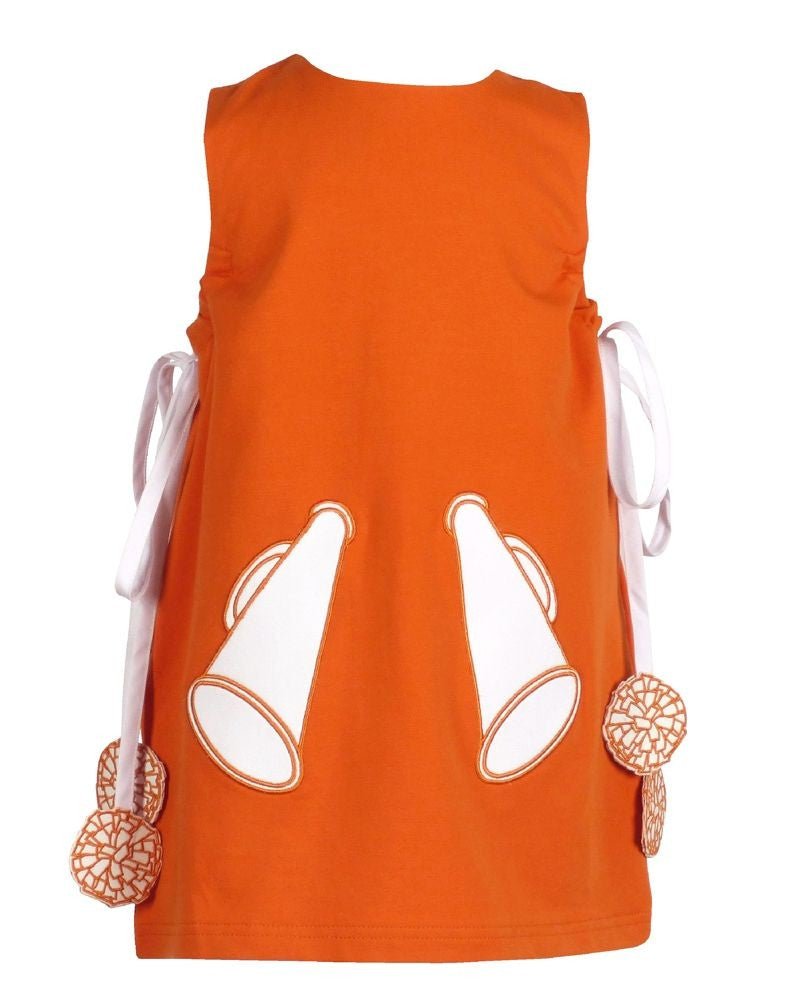 Yellow Lamb Girls Game Day Jumper Cheer Dress - Texas Dark Orange