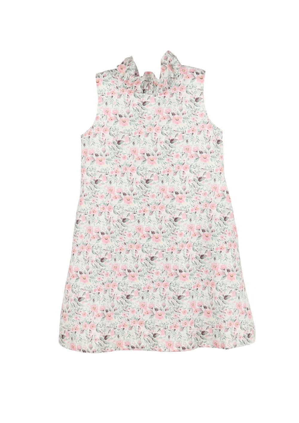 Luli & Me Gabby Girls Blair Dress - Bow on Back - Pink Floral