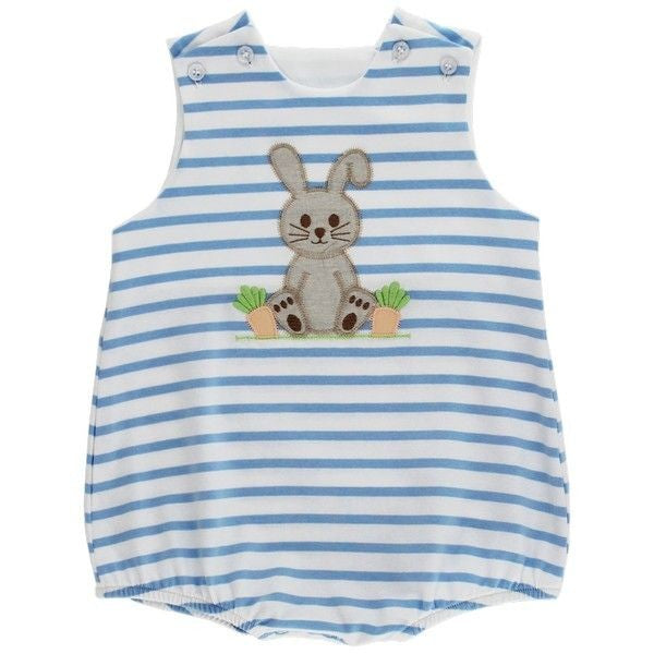 Bailey Boys Blue Stripe Knit Bashful Bunny Easter Bubble