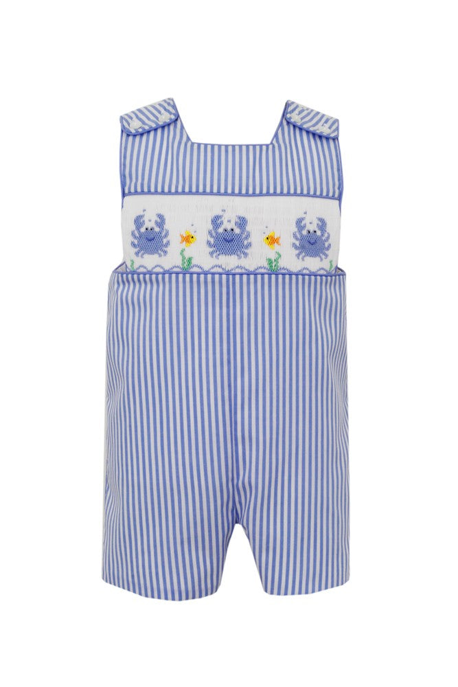 Anavini Boys Blue Striped Smocked Crabs Jon Jon by Anavini