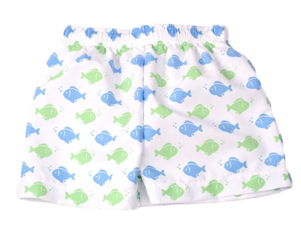 Funtasia Too Boys Swim Trunks - Blue & Green Fish Print by Funtasia