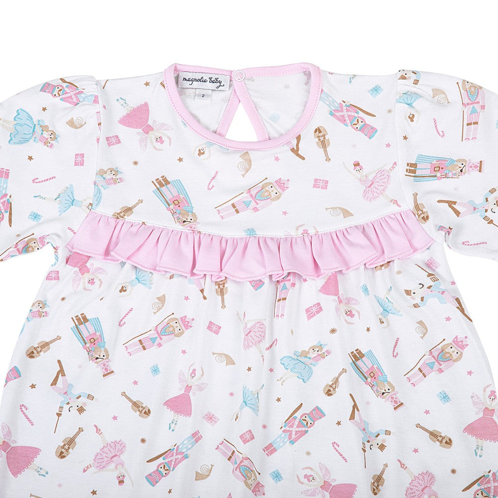 Magnolia Baby Little Girls Pink Nutcracker Ballet Printed Ruffle Dress