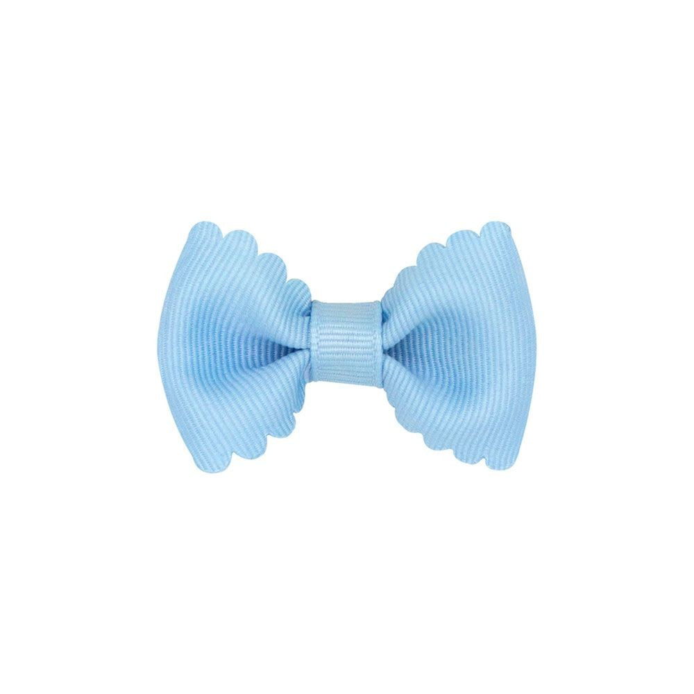 Wee Ones Girls Scallop Edge Bow - Tiny Bow Tie - Millenium Blue