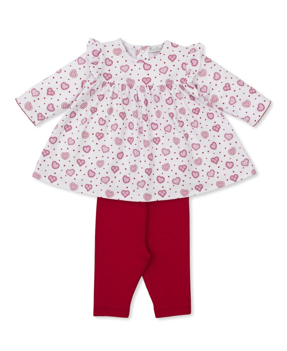 Kissy Kissy Baby Girls Red Heartfelt Hearts Valentine Leggings Set by Kissy Kissy