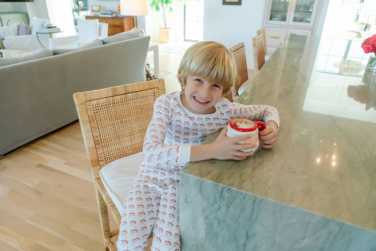 Lila & Hayes Boys Grayson Pajamas Set - Red Hot Cocoa Santa by Lila & Hayes