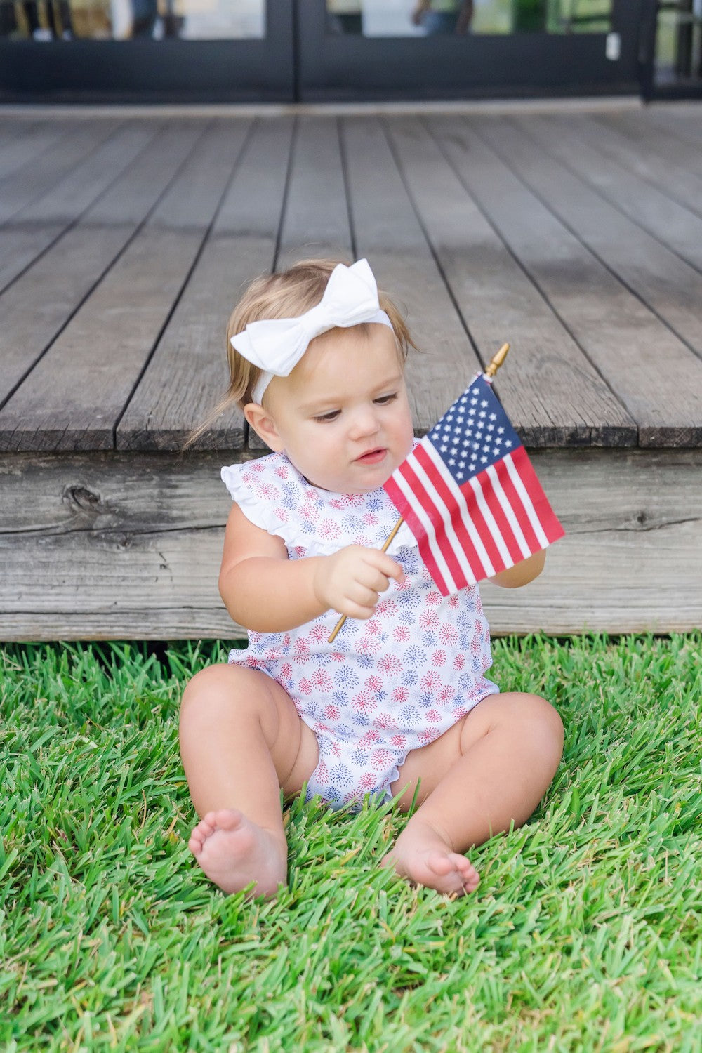 Lila & Hayes Baby Girls Adele Bubble - Patriotic Fireworks Show