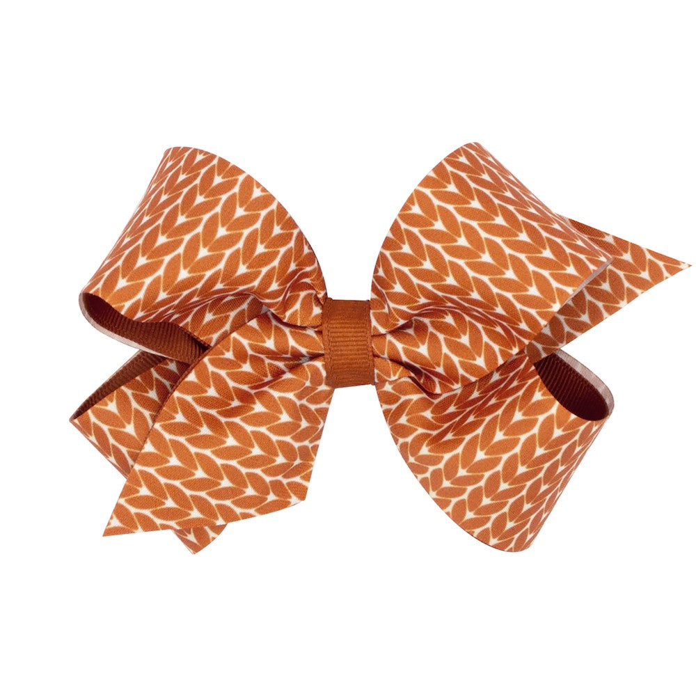 Wee Ones Girls Hair Bow - Fall Prints - Burnt Orange Rust by Wee Ones