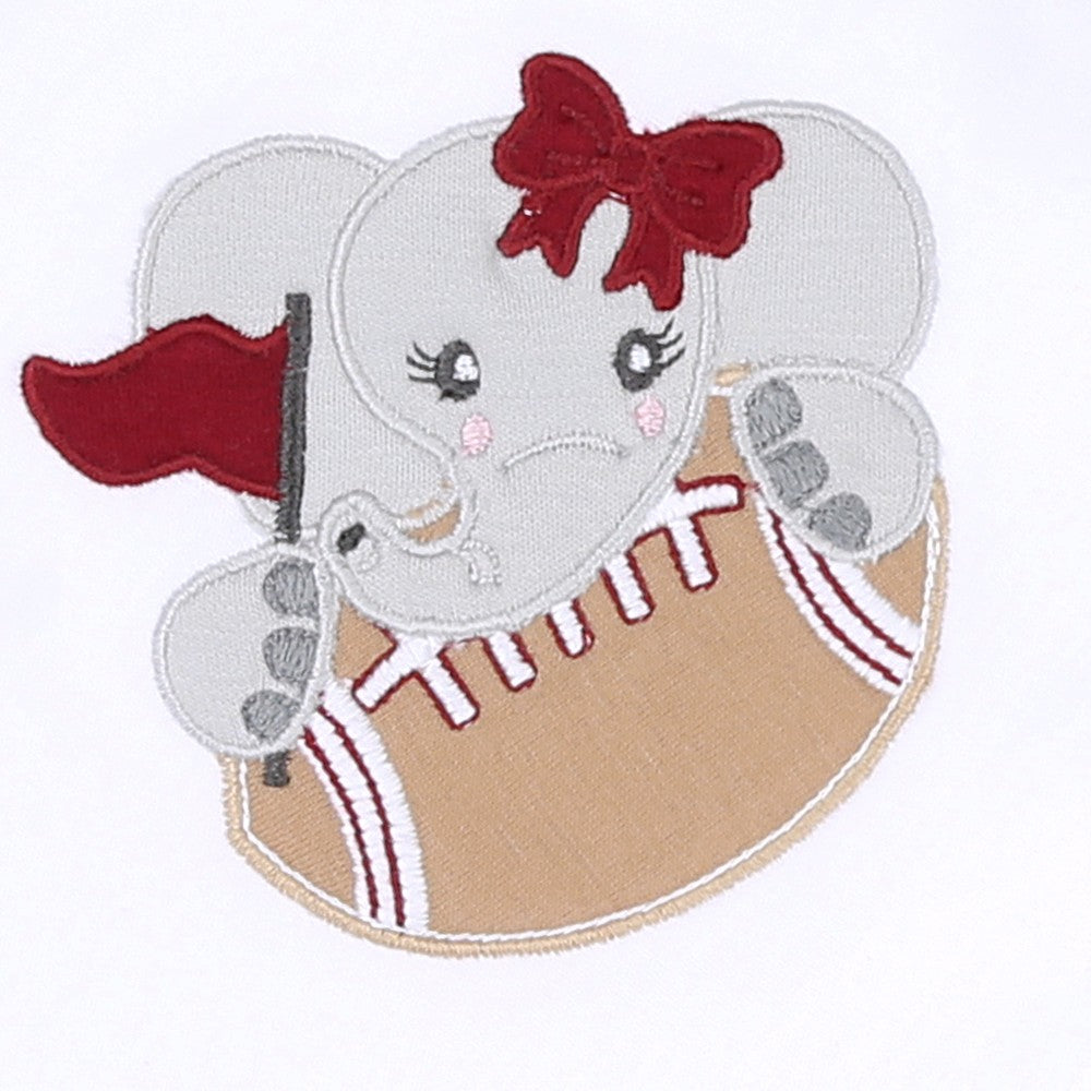 Magnolia Baby Girls Long Pajamas - Alabama Football Elephant - Ruffle