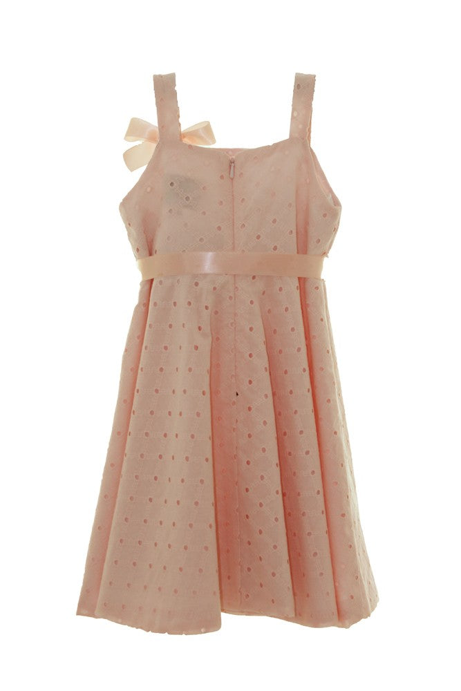 Susanne Lively Girls Shell Pink Eyelet Twirl Dress
