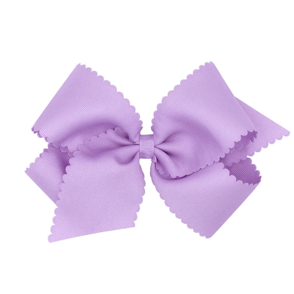 Wee Ones Girls Grosgrain Hair Bow on Clip - Scallop Edge - Light Orchid Lavender by Wee Ones