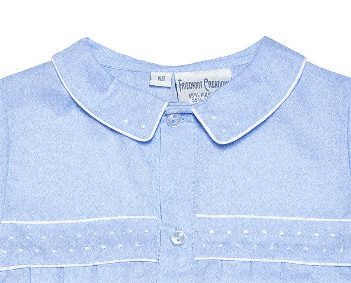 Friedknit Creations Baby Boys Take Me Home Gown with Hat - Light Blue