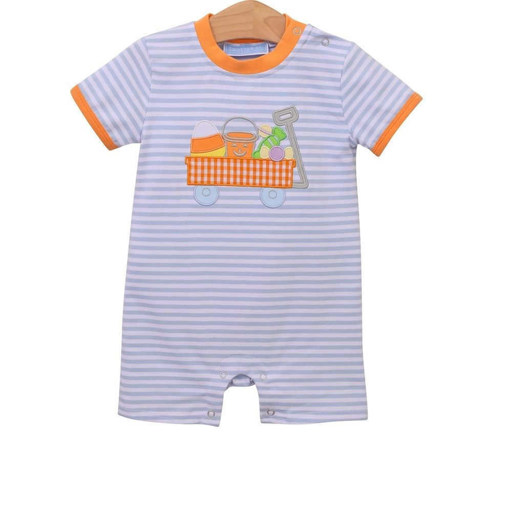 Trotter Street Kids Baby Boys Blue Romper - Halloween Wagon