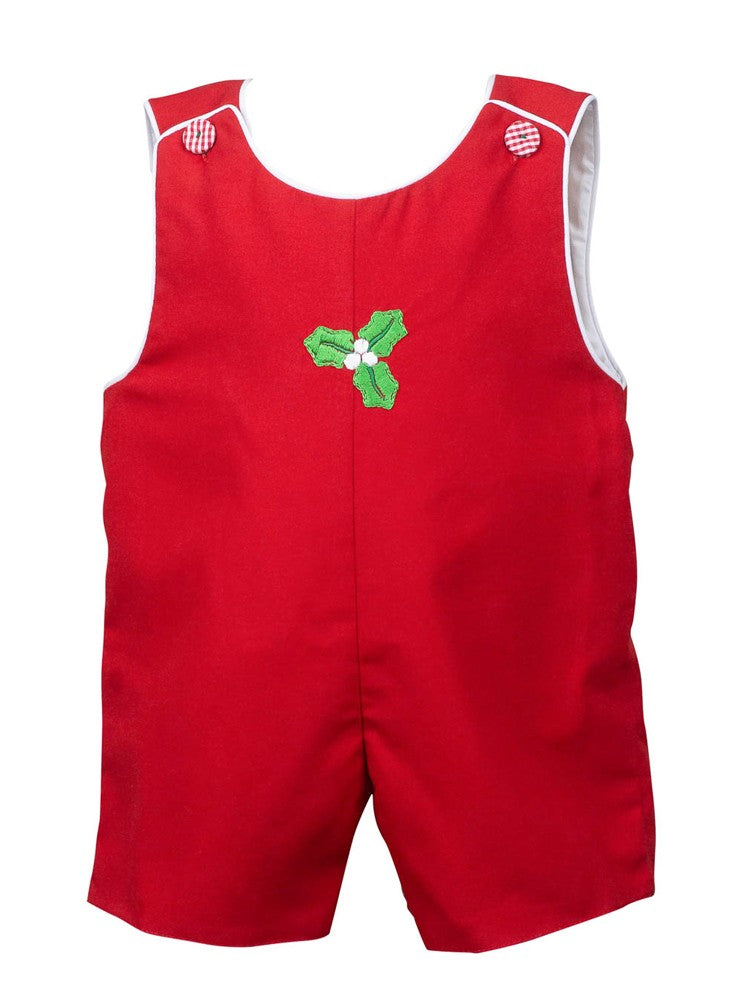 Proper Peony Baby / Toddler Boys Red Holiday Holly Jon Jon