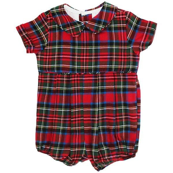 Bailey Boys Baby Bubble - Red Wales Holiday Tartan Plaid