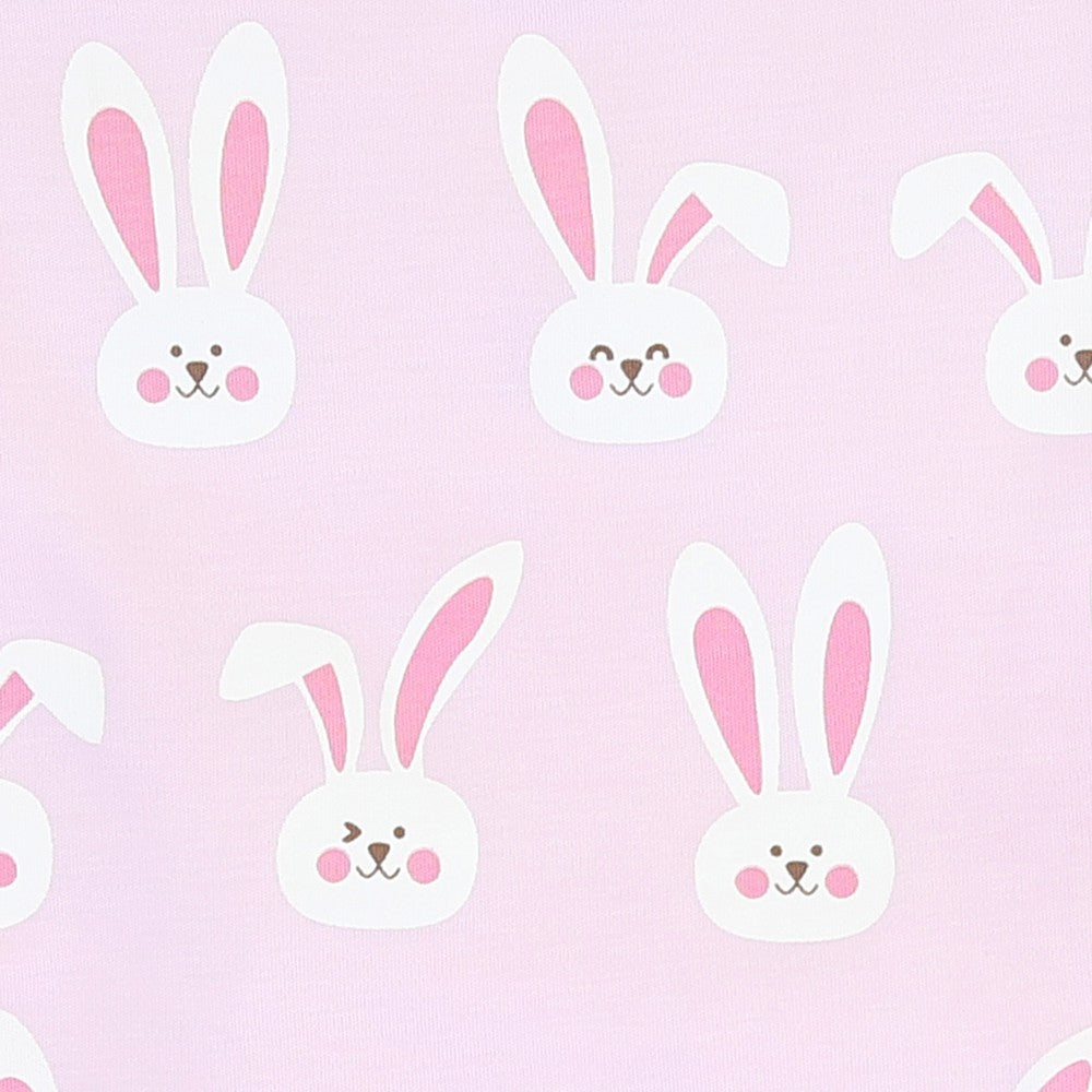 Magnolia Baby Girls Pink Easter Bunnies Printed Zipped Footie