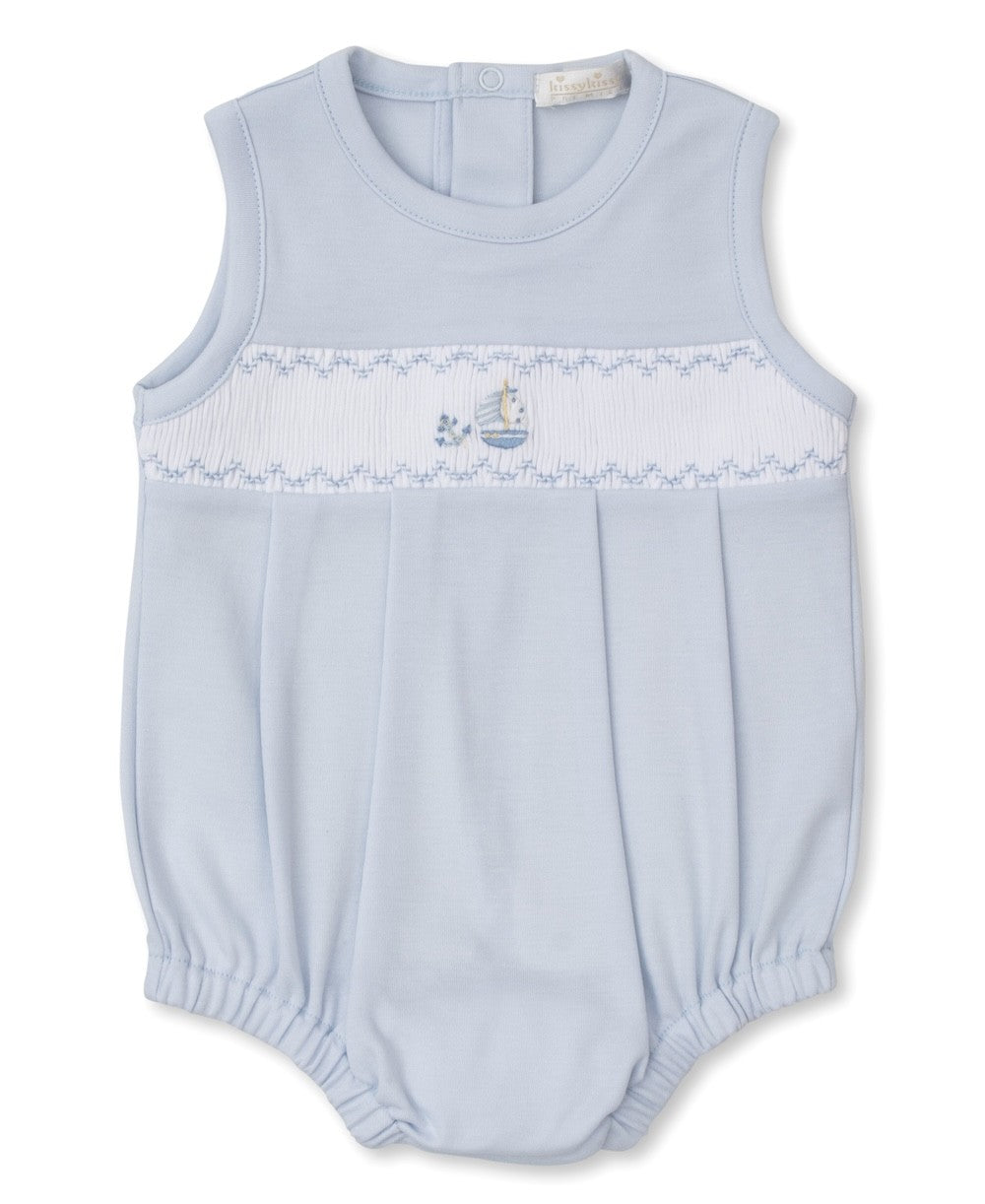 Kissy Kissy Baby Boys Blue Smocked Sailboat Bubble