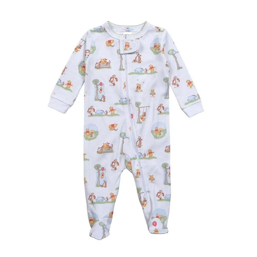 Baby Loren White Honey Pooh Bear Zipper Footie