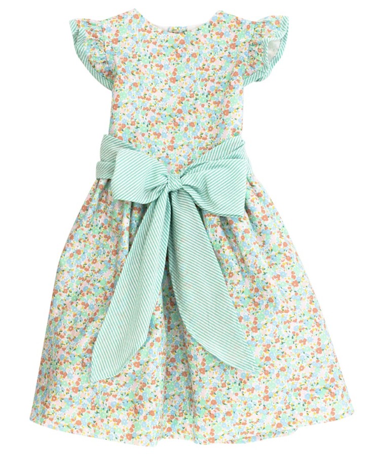 Bailey Boys Girls Aqua Posh Petal Dress with Sash