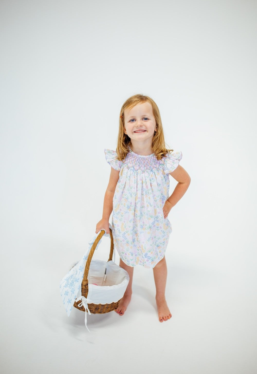 Shop Teeta Girls Pink Hippity Hop Easter Bunny Smocked Dress