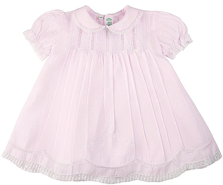 Feltman Brothers Baby Girls Sweet Dress & Slip Set with Lace - Pink