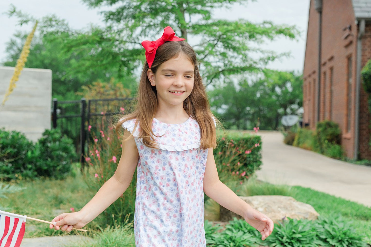 Lila & Hayes Girls Maris Dress - Patriotic Fireworks Show
