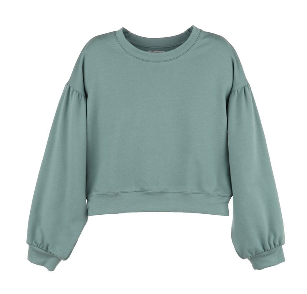 Luli & Me Gabby Girls Lily Sweater Top - Sage Green