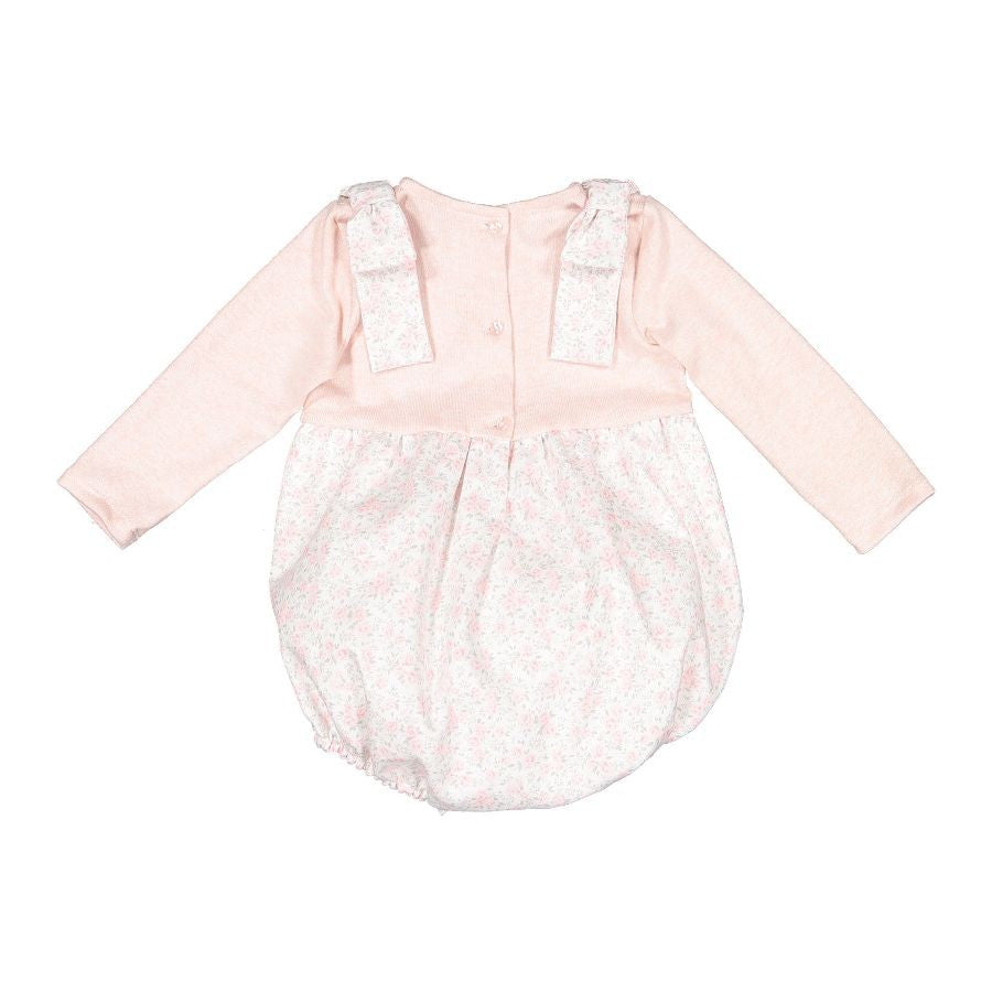 Sal & Pimenta Girls Bubble with Sweater Knit Top and Bows at Shoulders - Lullaby Pink by Sal & Pimenta