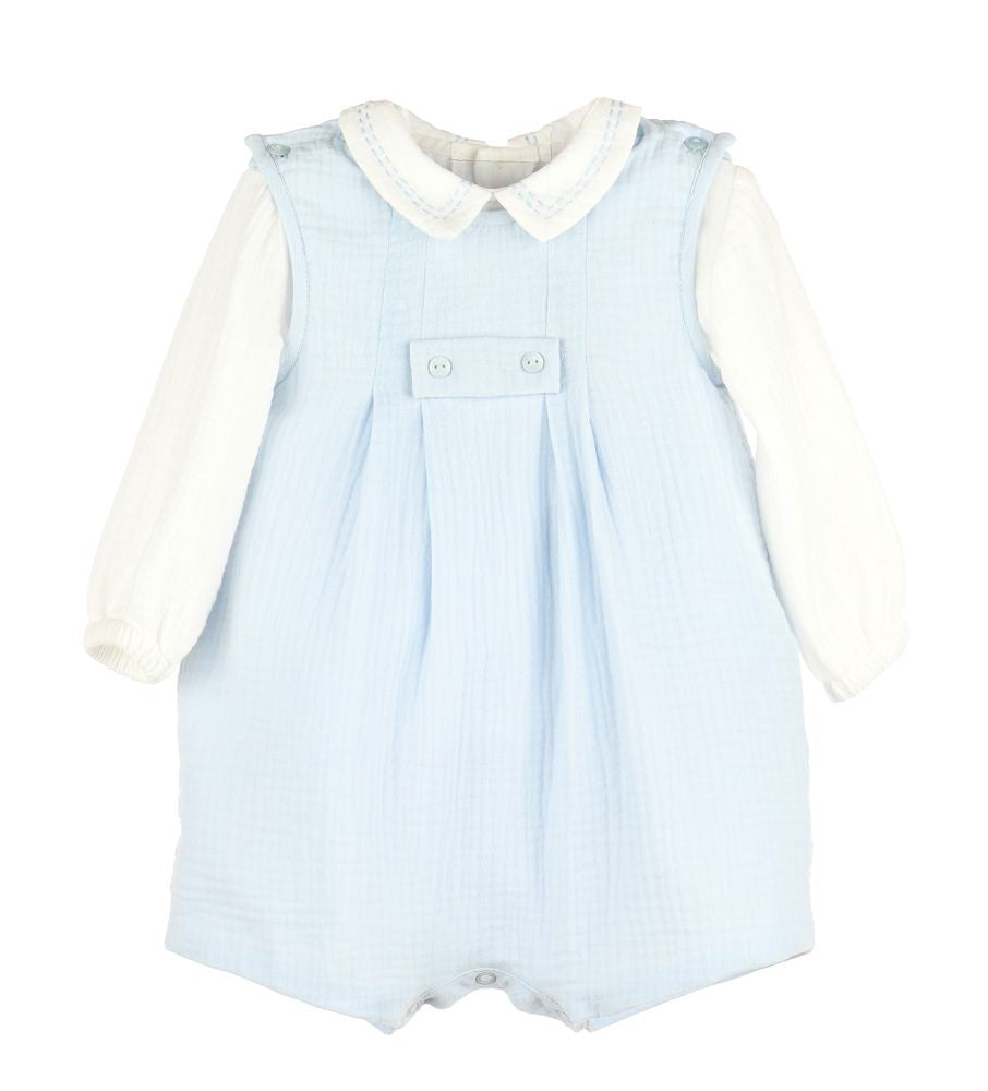 Sophie & Lucas Boys Cuddle Cotton Jon Jon Set - Blue