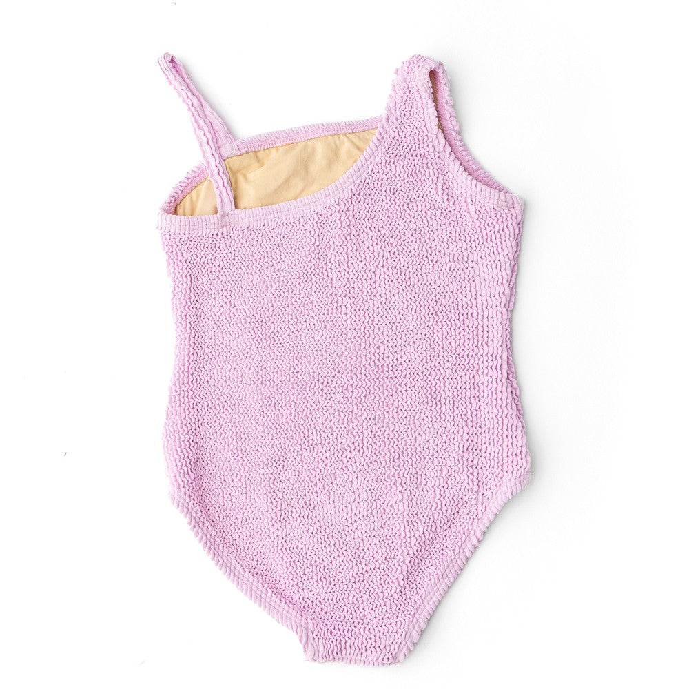 Shade Critters Girls One Piece Swimsuit - One Shoulder - Lavender Crinkle