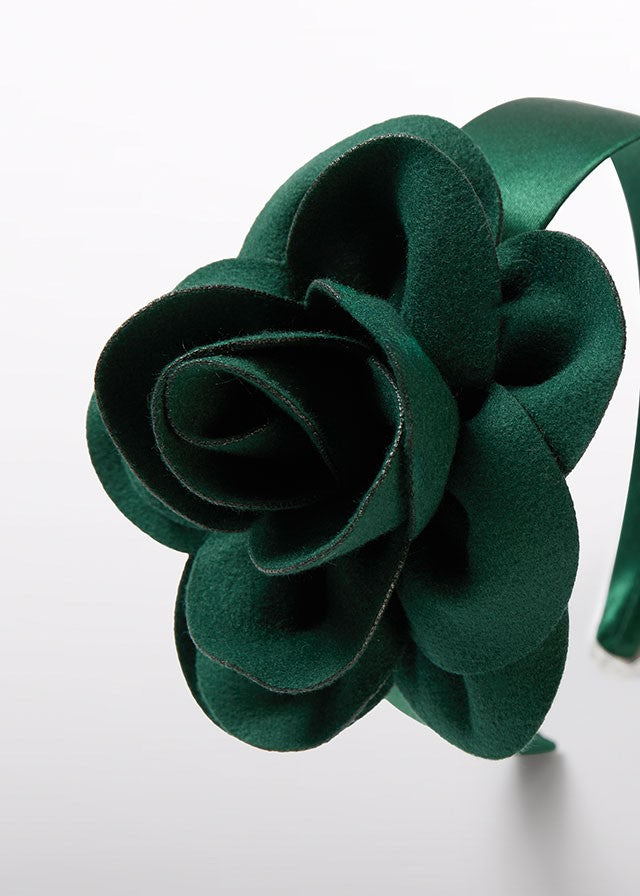 Abel & Lula Girls Flower Headband - Bottle Green by Abel & Lula