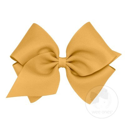 Wee Ones Girls Clasic Grosgrain Bow on Clip - Old Gold