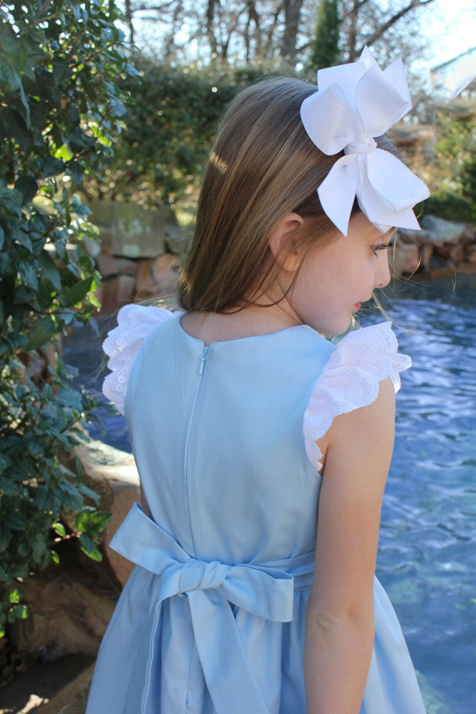 Susanne Lively Girls Pique Dress - Blue
